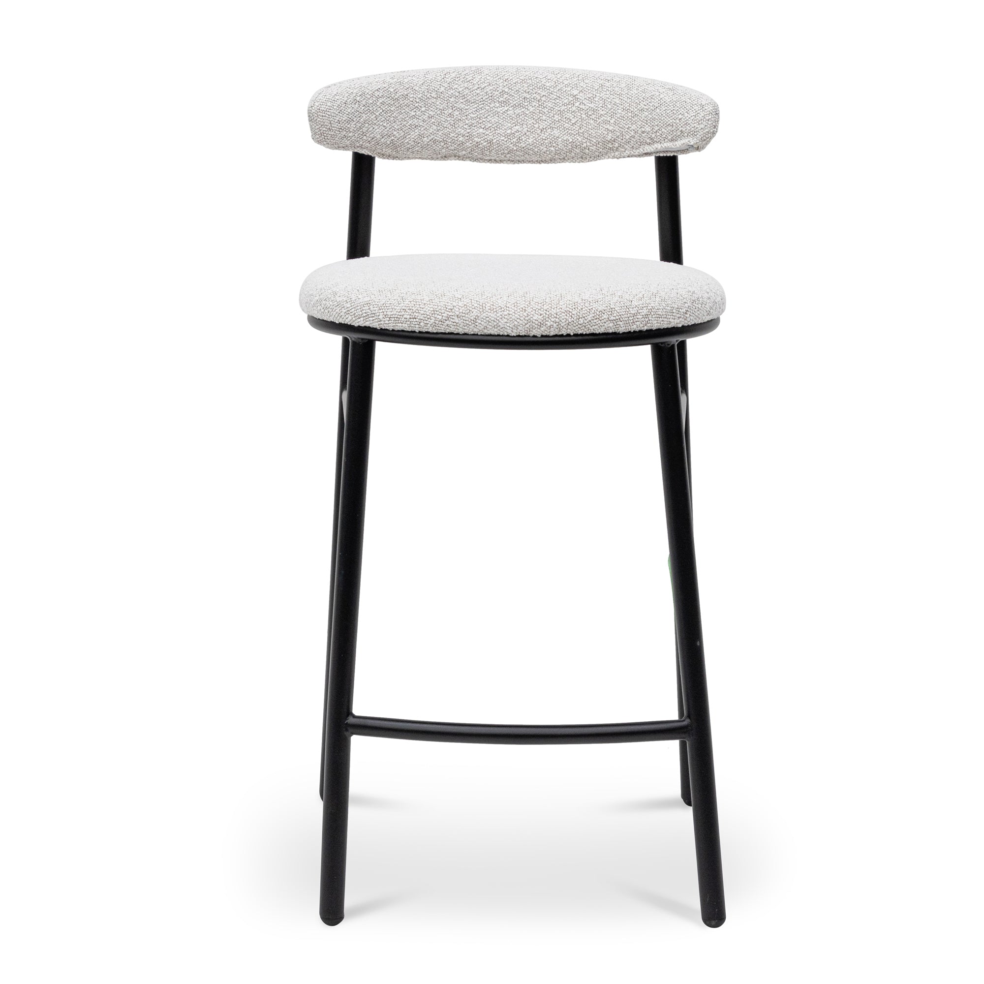 65cm Bar Stool - Moon White Boucle and Black Legs (Set of 2) - image 3
