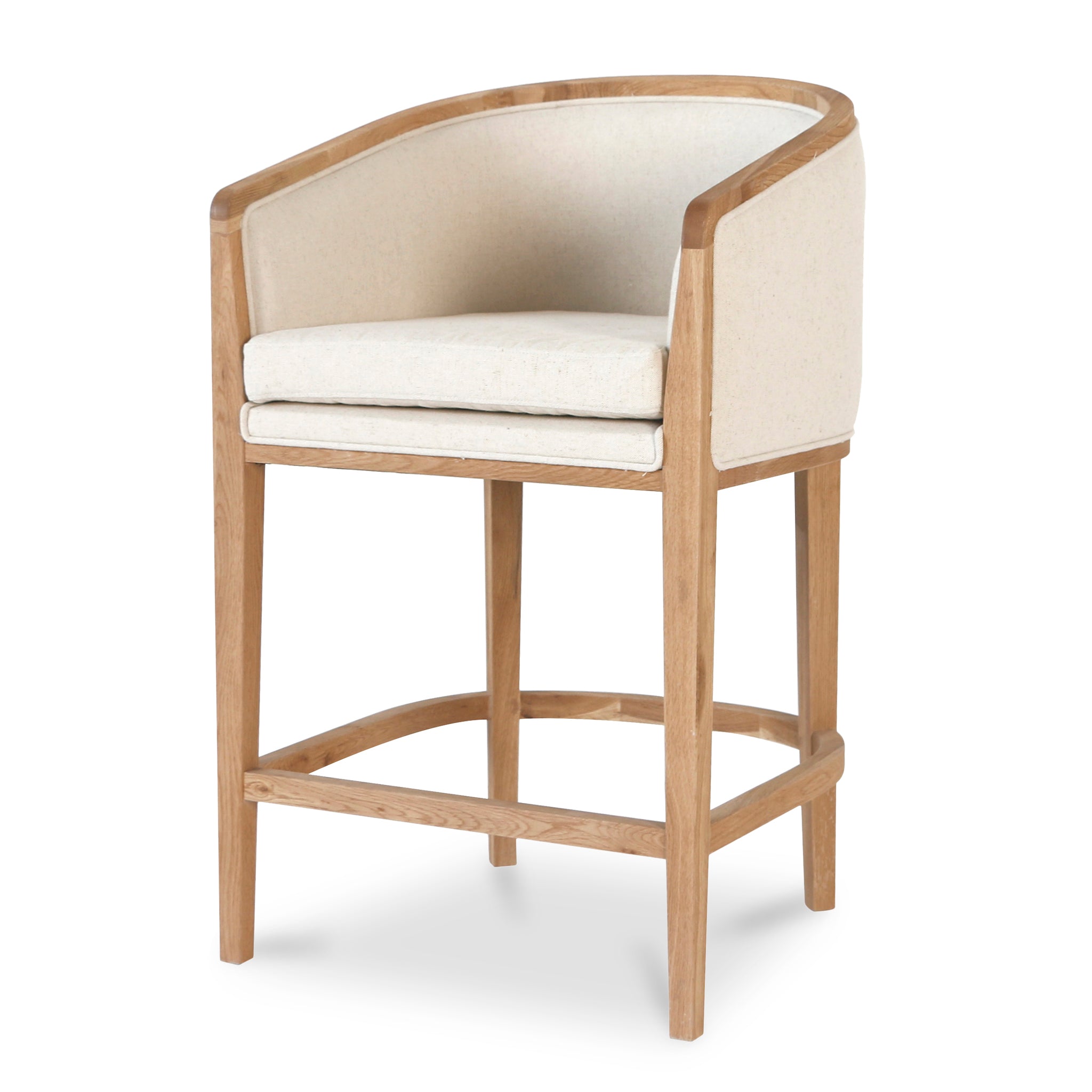 65cm Black Frame Bar Stool - Dawn Beige