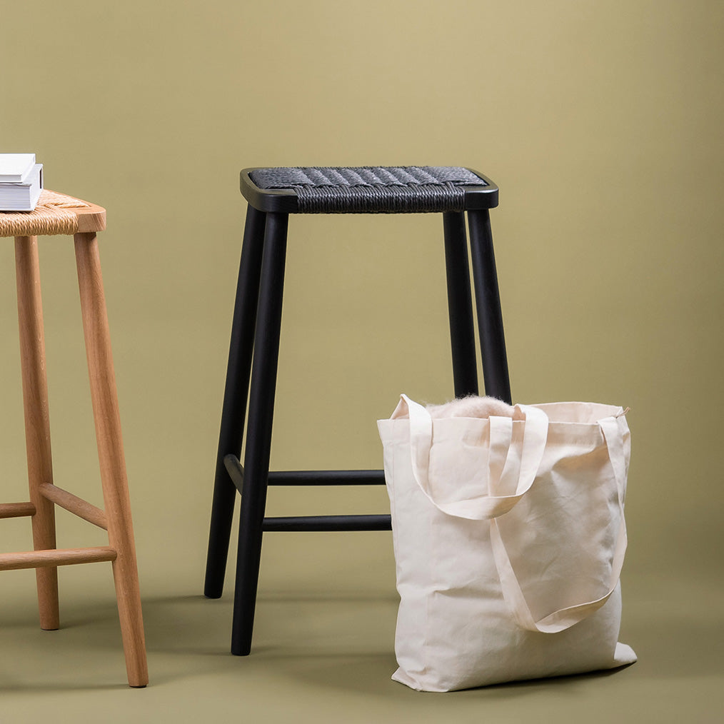 65cm Bar Stool - Full Black