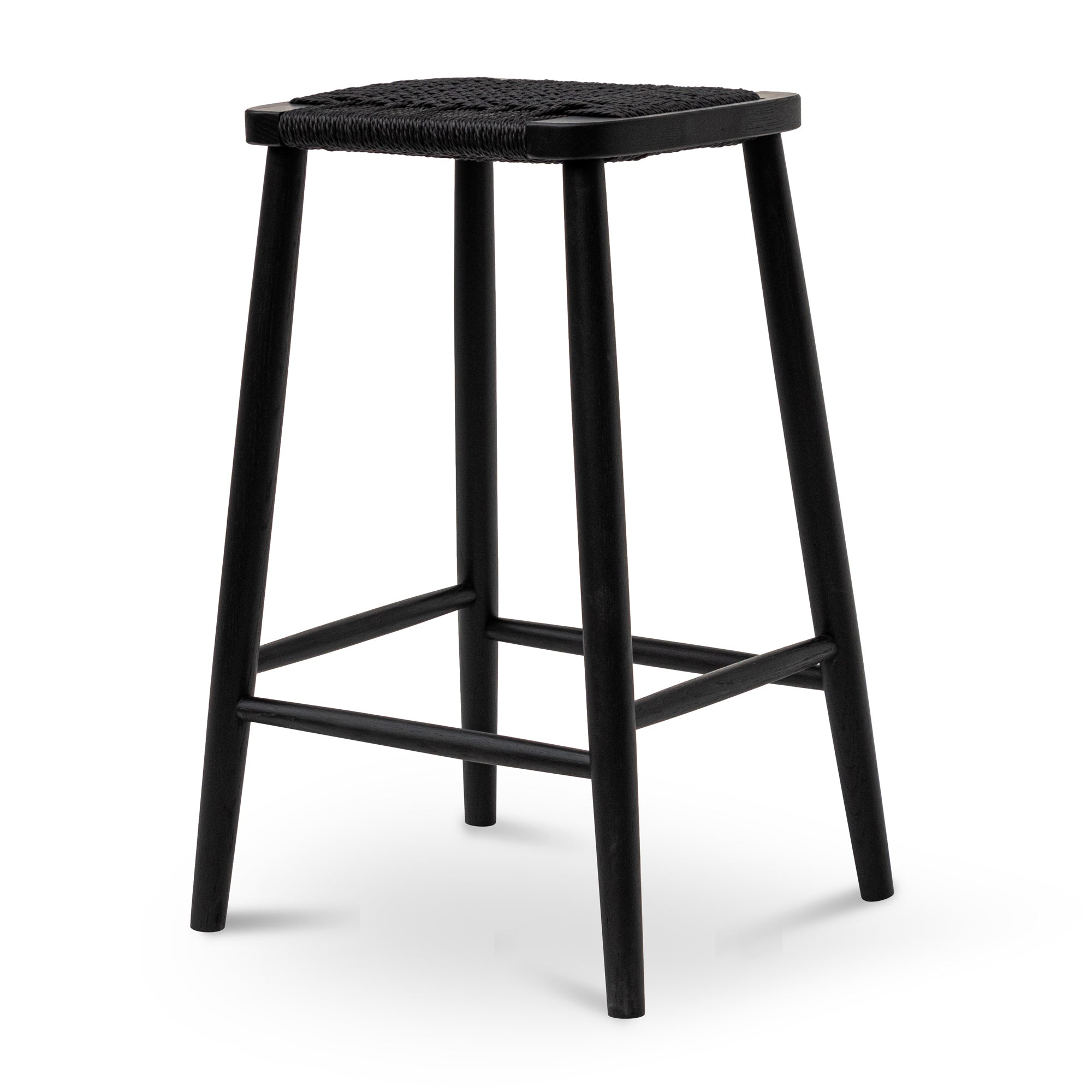 65cm Bar Stool - Full Black