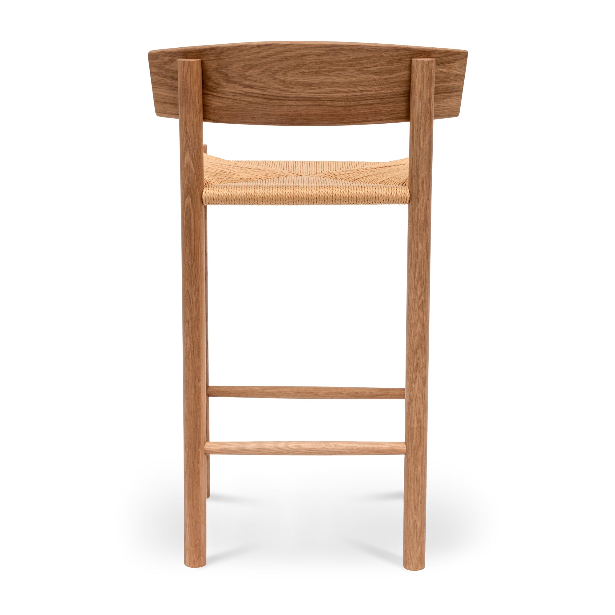 65cm Bar Stool - Natural with Back Rest