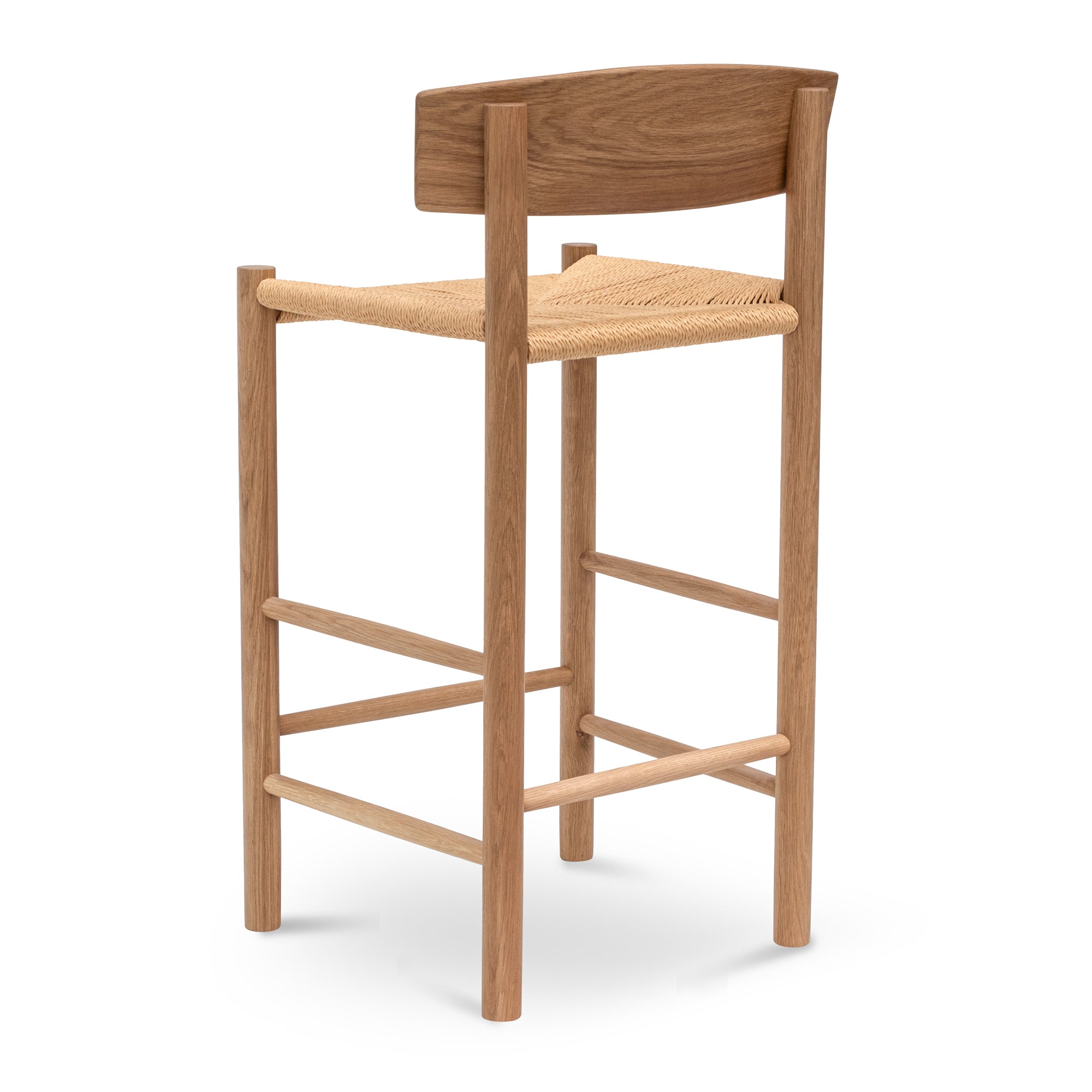 65cm Bar Stool - Natural with Back Rest