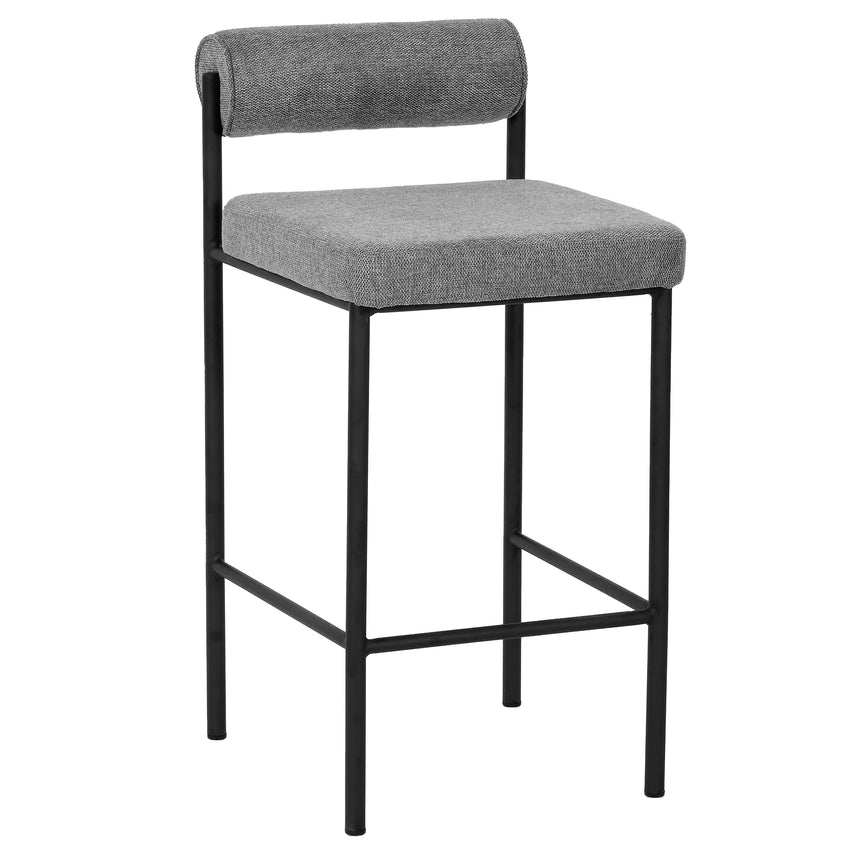 65cm Fabric Bar Stool - Grey (Set of 2)