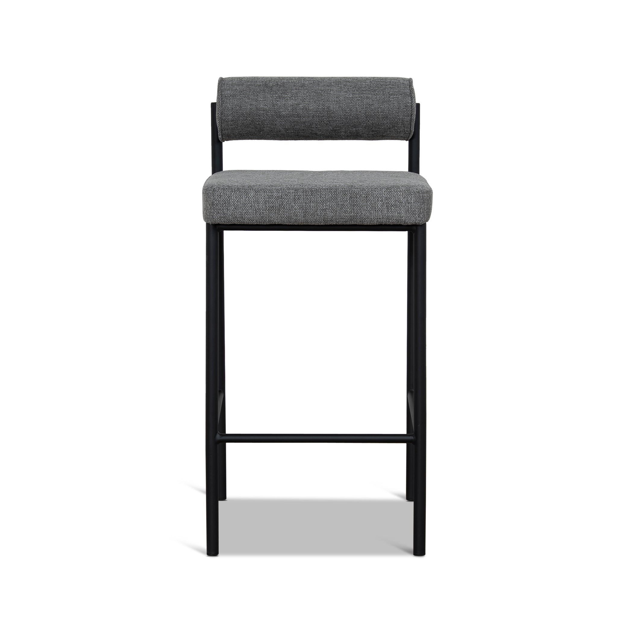 CBS8169-FH 65cm Fabric Bar Stool - Spec Smoke Grey (Set of 2)
