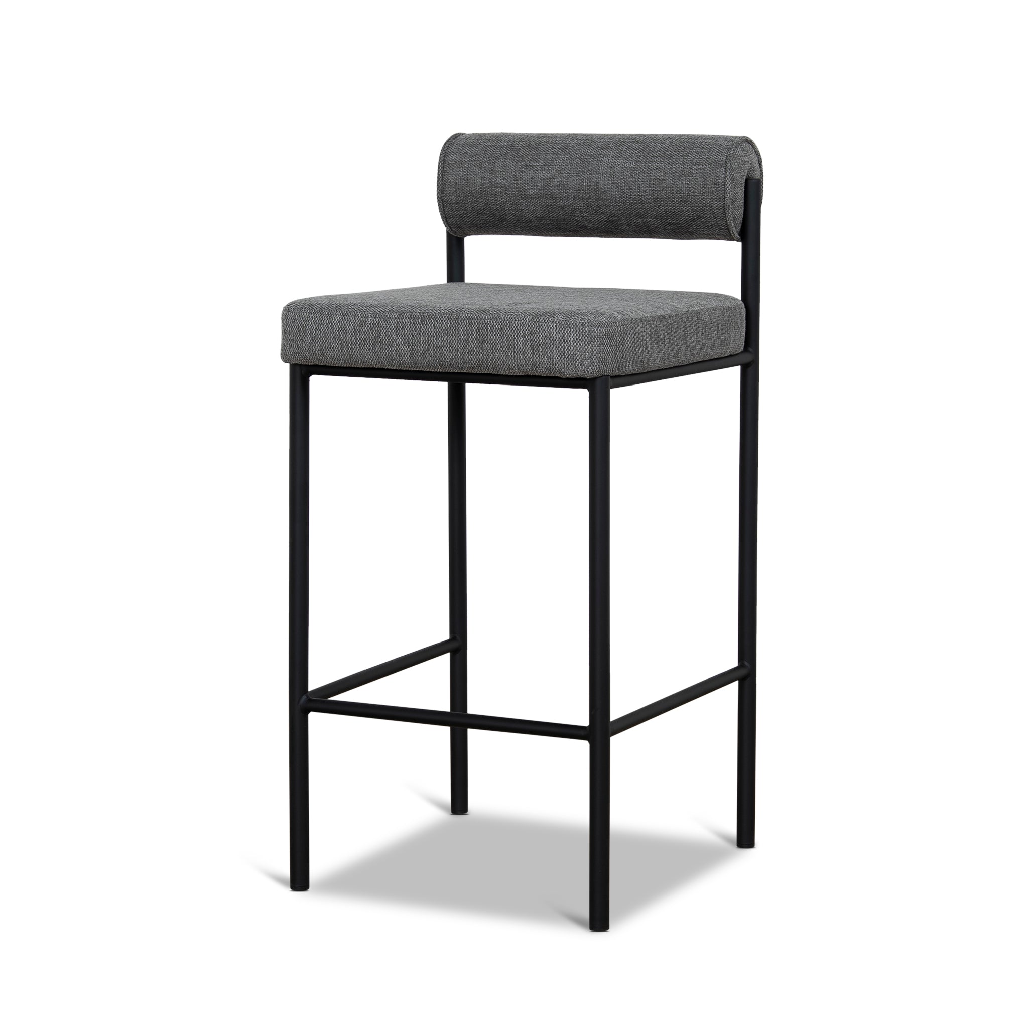 CBS8169-FH 65cm Fabric Bar Stool - Spec Smoke Grey (Set of 2)