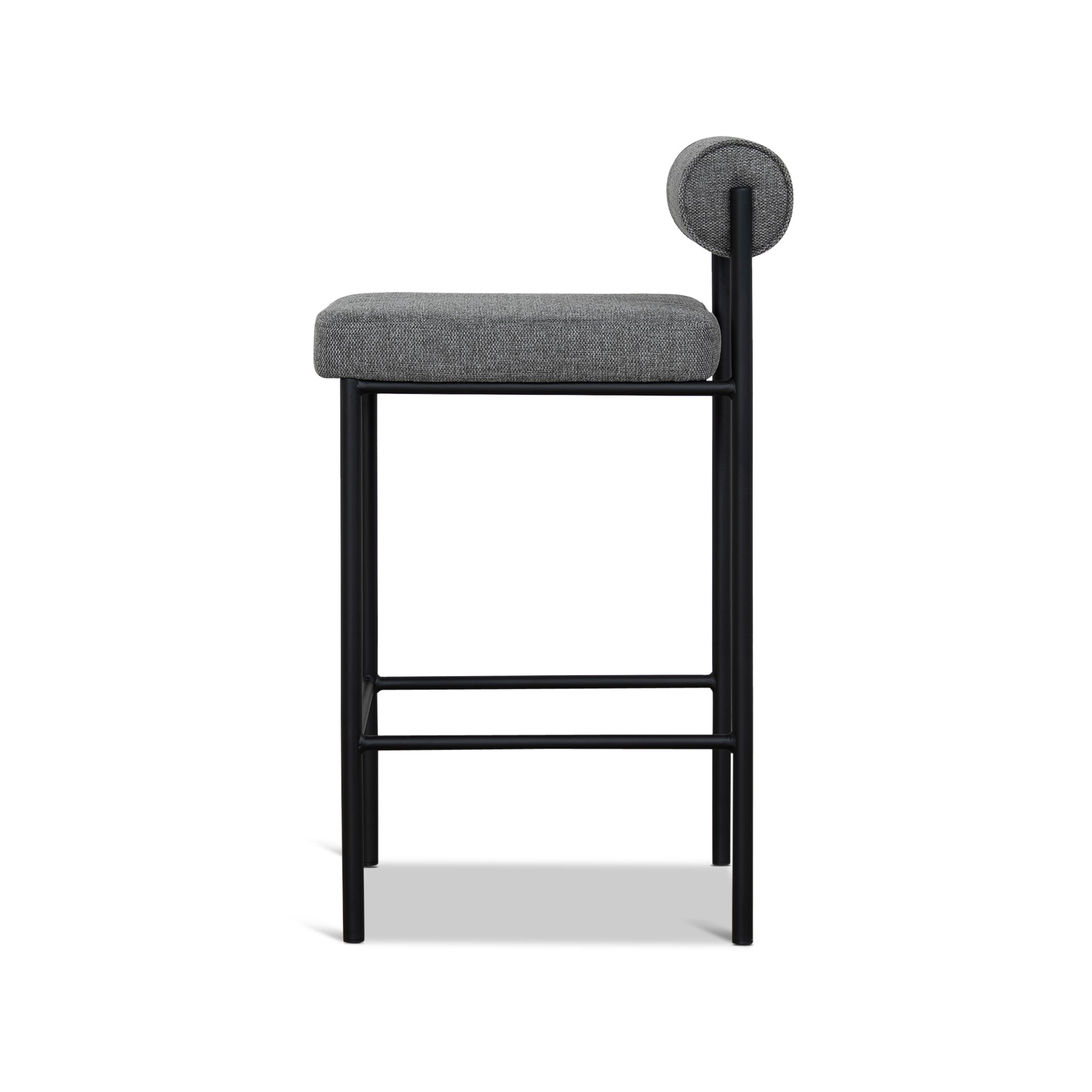 CBS8169-FH 65cm Fabric Bar Stool - Spec Smoke Grey (Set of 2)
