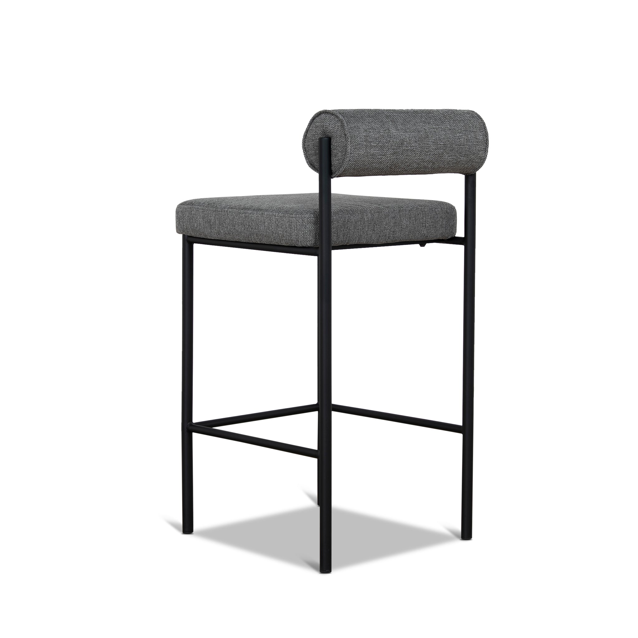 CBS8169-FH 65cm Fabric Bar Stool - Spec Smoke Grey (Set of 2)