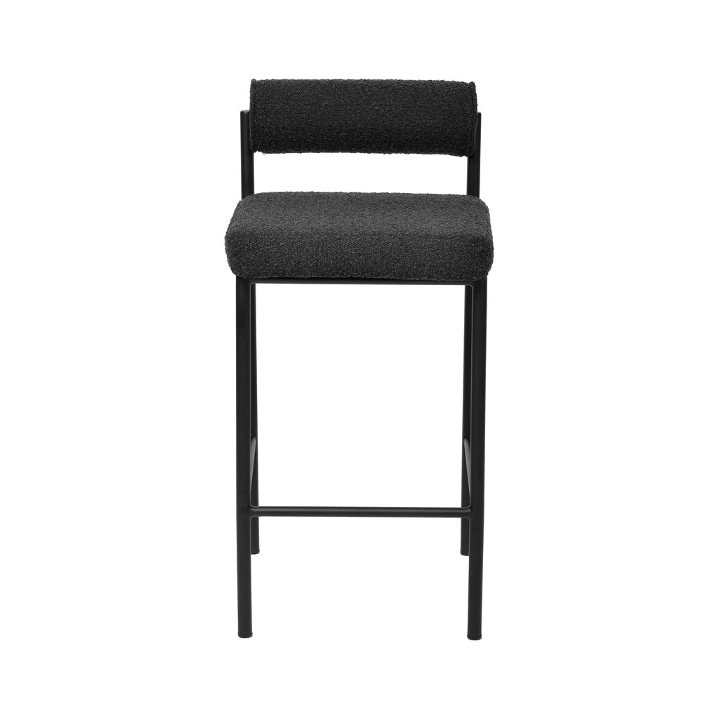 Set of 2 - Shaffer 65cm Bar Stool - Black Boucle