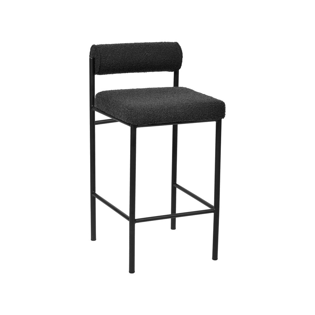 Set of 2 - Shaffer 65cm Bar Stool - Black Boucle