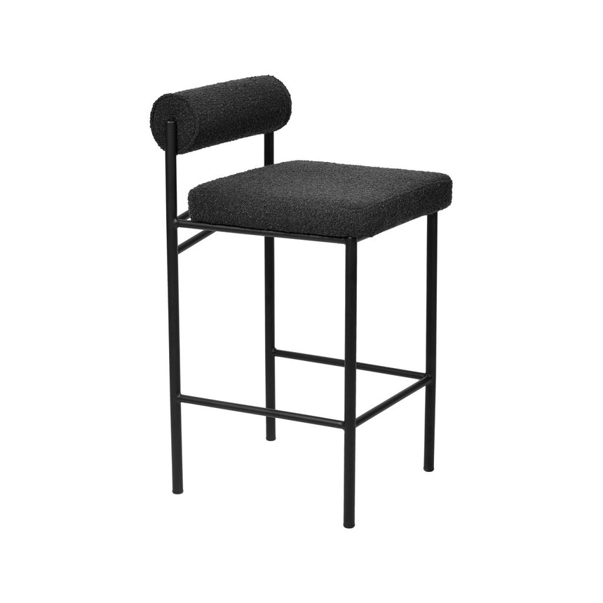 65cm Bar Stool - Black Boucle (Set of 2)
