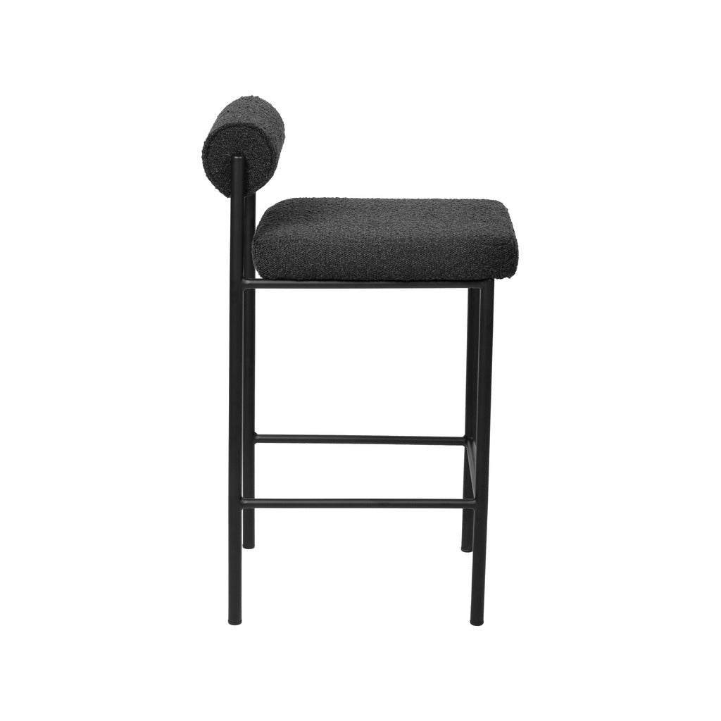 Set of 2 - Shaffer 65cm Bar Stool - Black Boucle