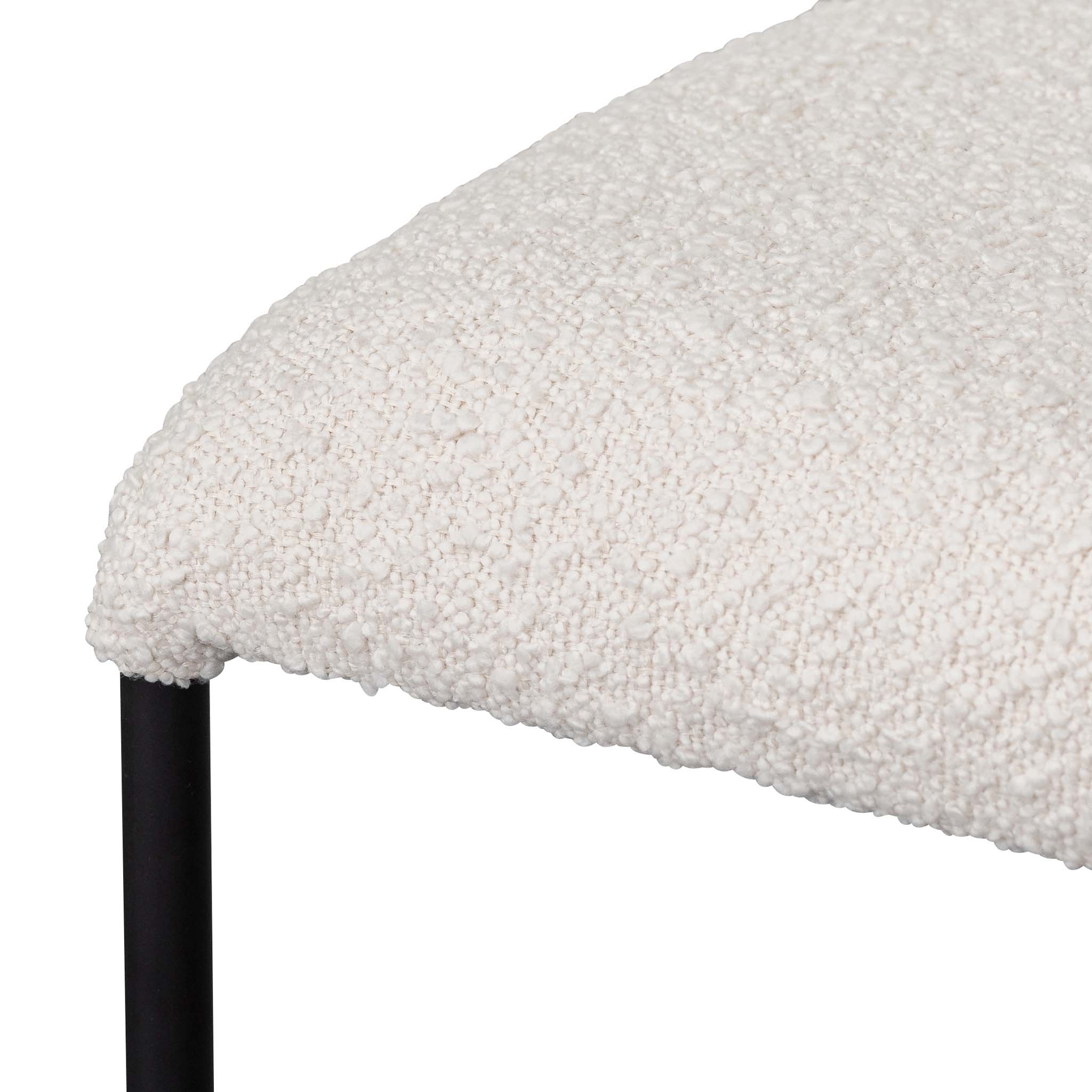 Set of 2 - Galvan 65cm Bar Stool - Cottage White Boucle