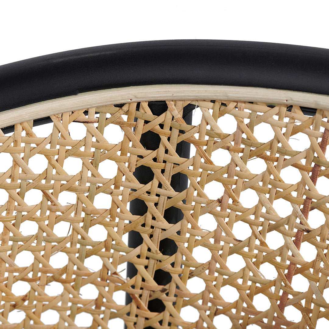 Set of 2 - Florine 65cm Fabric Bar Stool - Black Legs