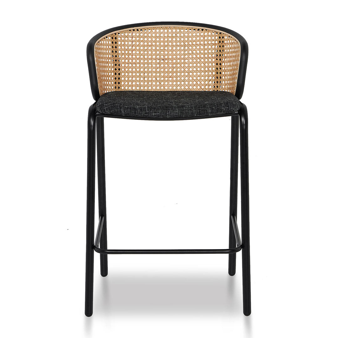 Fabric Bar Stool - Black Legs (Set of 2)