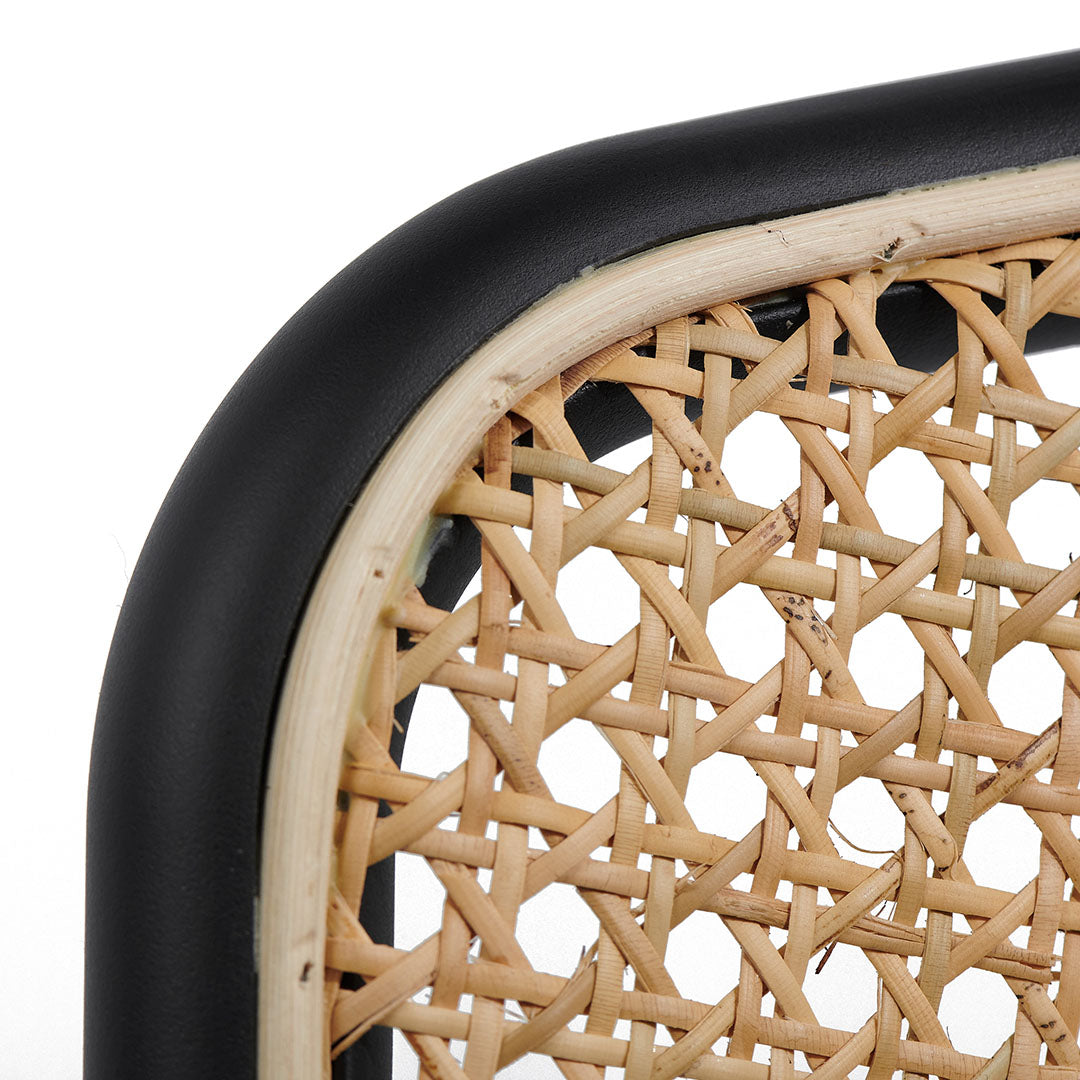 Set of 2 - Florine 65cm Fabric Bar Stool - Black Legs