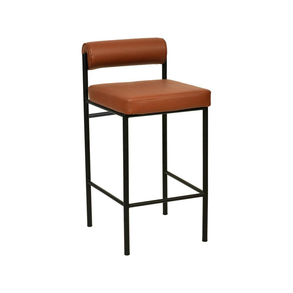 Set of 2 - Shaffer 65cm Fabric Bar Stool - Brown