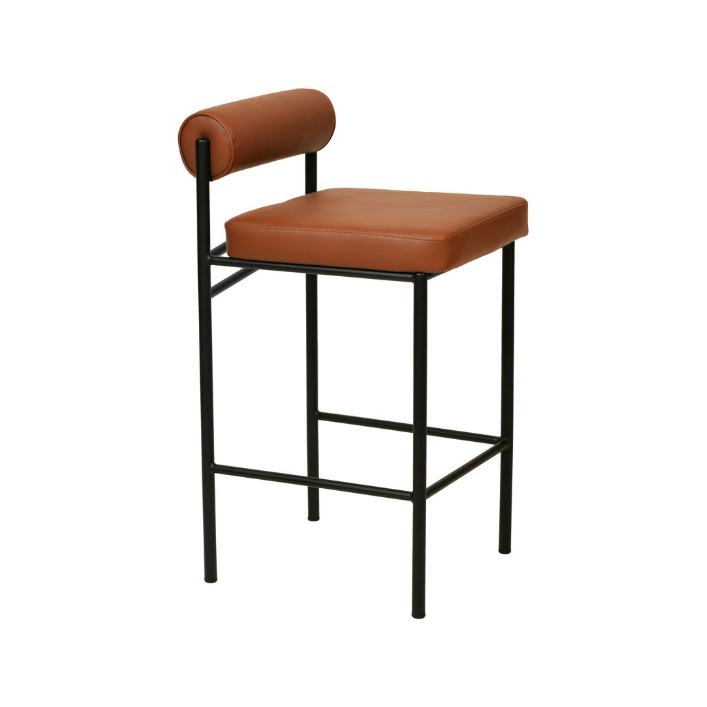Set of 2 - Shaffer 65cm Fabric Bar Stool - Brown