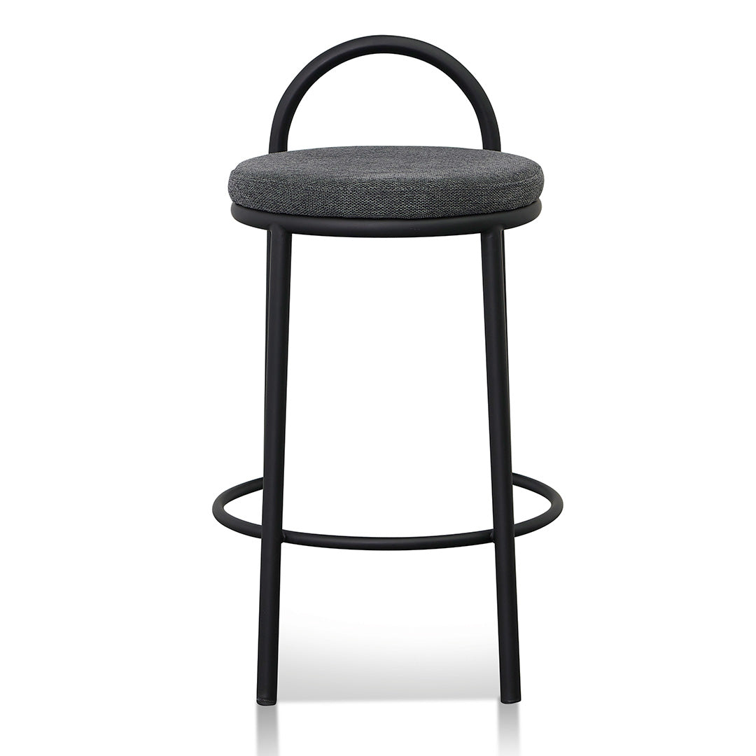 CBS8457-FH 65cm Fabric Bar Stool - Charcoal Grey (Set of 2)