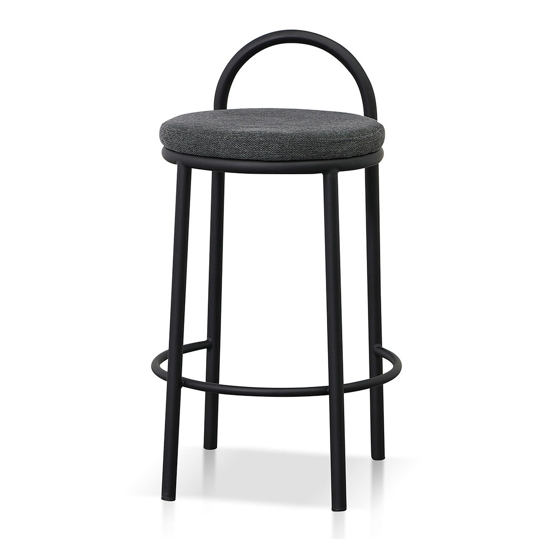 CBS8457-FH 65cm Fabric Bar Stool - Charcoal Grey (Set of 2)