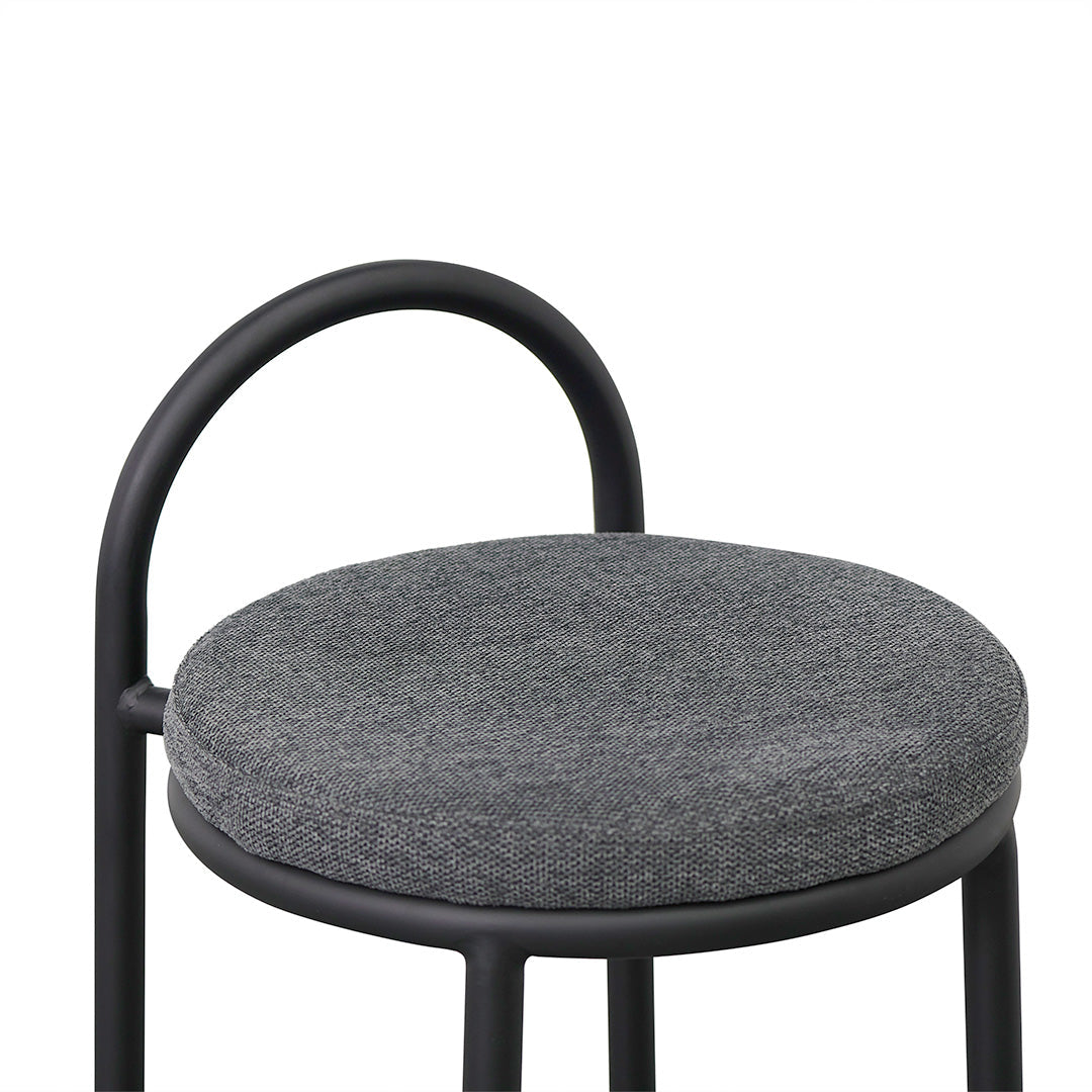 CBS8457-FH 65cm Fabric Bar Stool - Charcoal Grey (Set of 2)