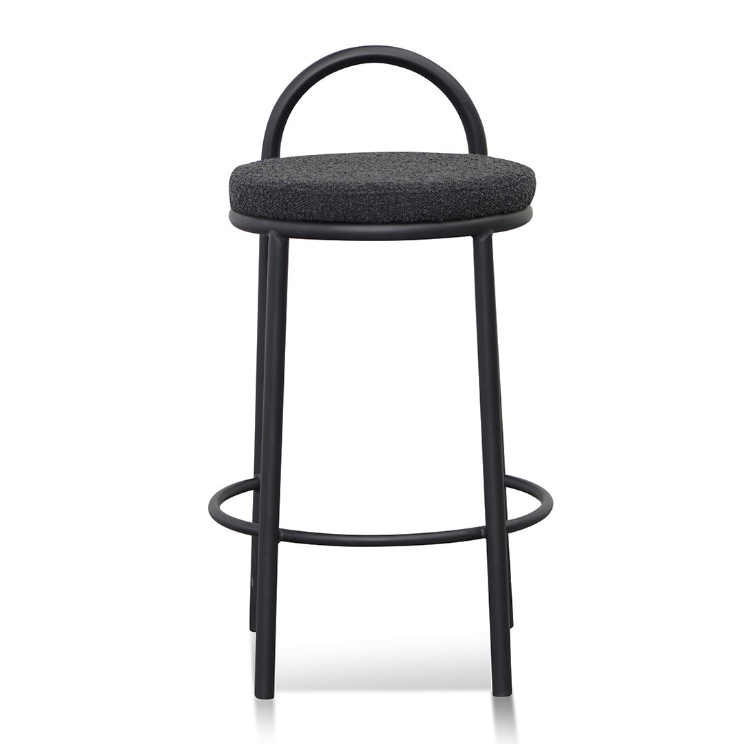CBS8458-FH 65cm Bar Stool - Black Boucle (Set of 2)