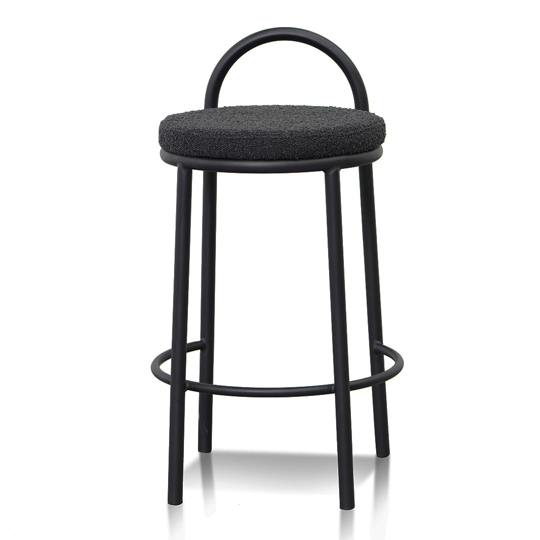 CBS8458-FH 65cm Bar Stool - Black Boucle (Set of 2)
