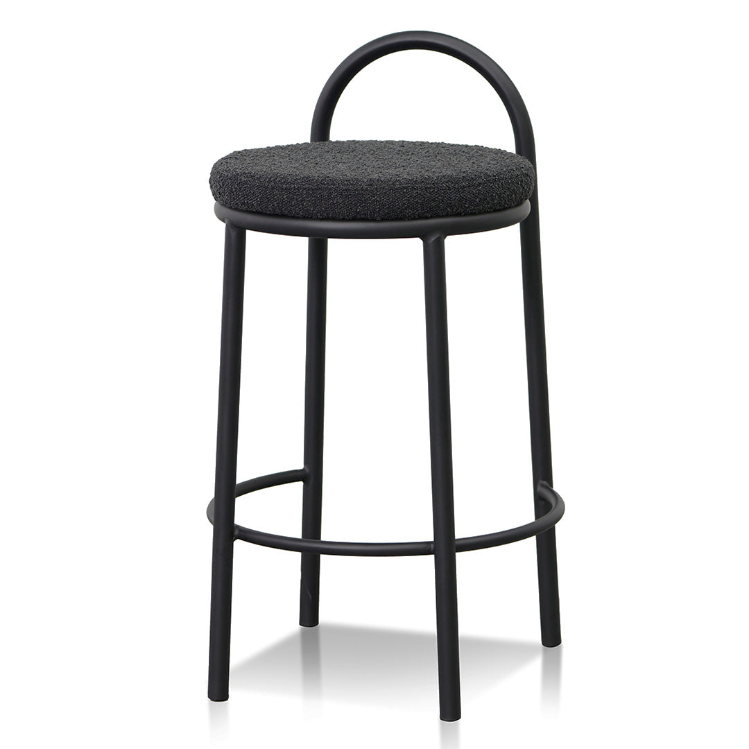 CBS8458-FH 65cm Bar Stool - Black Boucle (Set of 2)