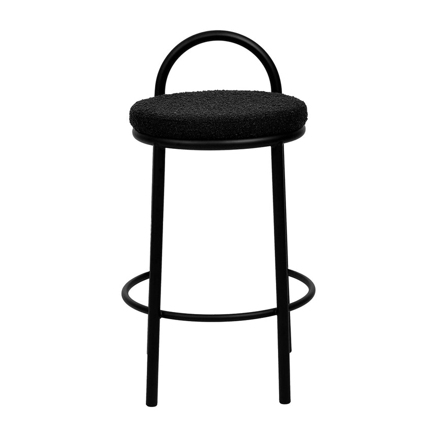 63cm Bar Stool - Black Boucle (Set of 2)