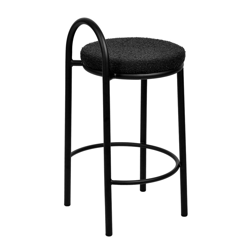 63cm Bar Stool - Black Boucle (Set of 2)