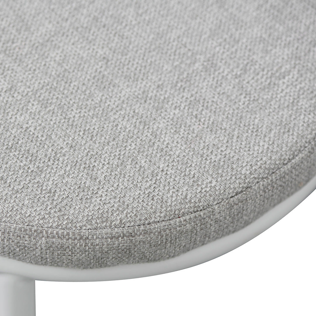 Set of 2 - Mclean 63cm White Frame Bar Stool - Coastal Light Grey