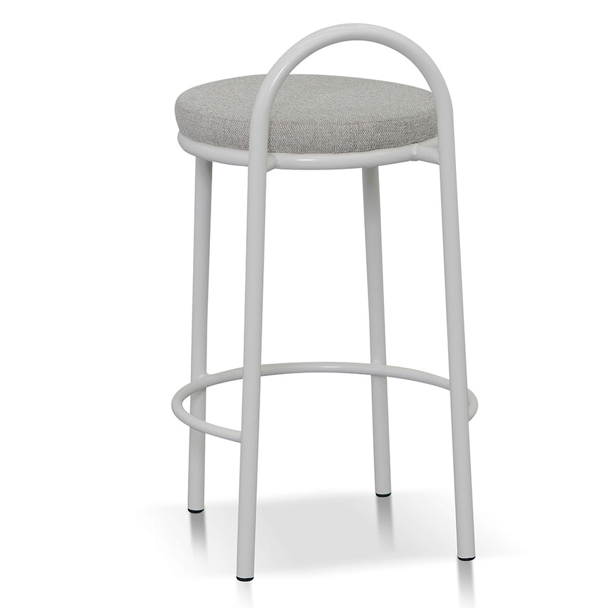 63cm White Frame Bar Stool - Coastal Light Grey (Set of 2)