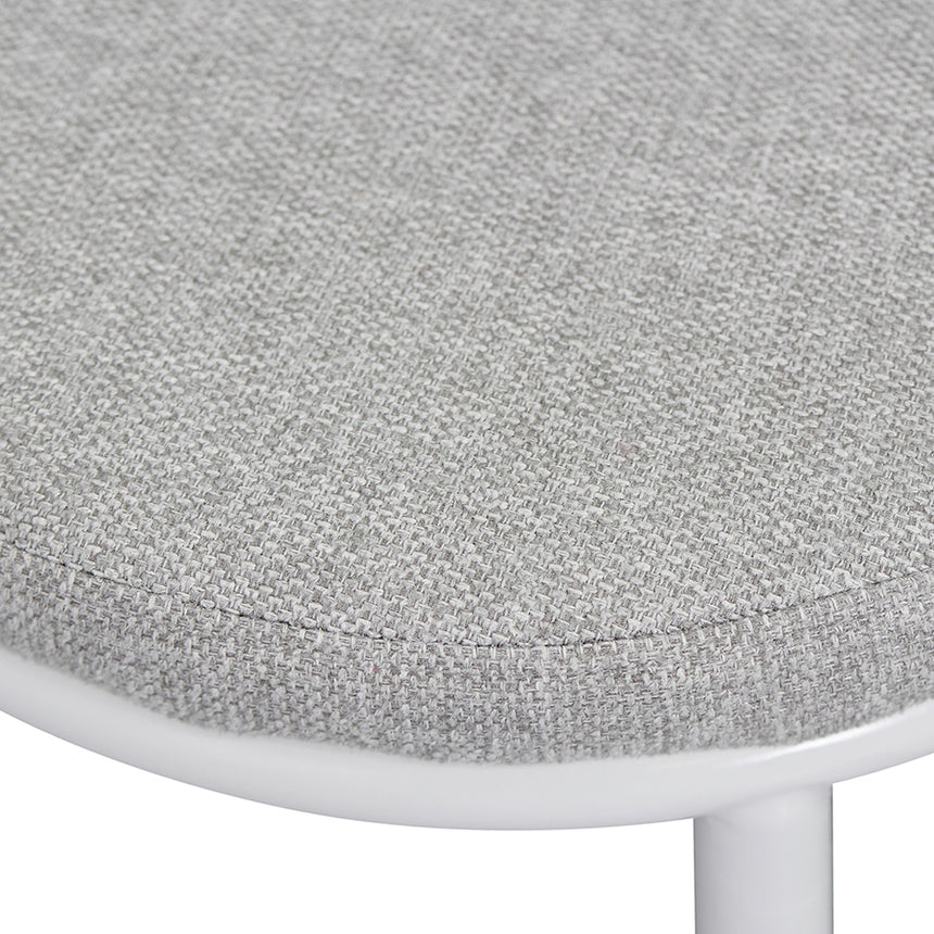 63cm White Frame Bar Stool - Coastal Light Grey (Set of 2)
