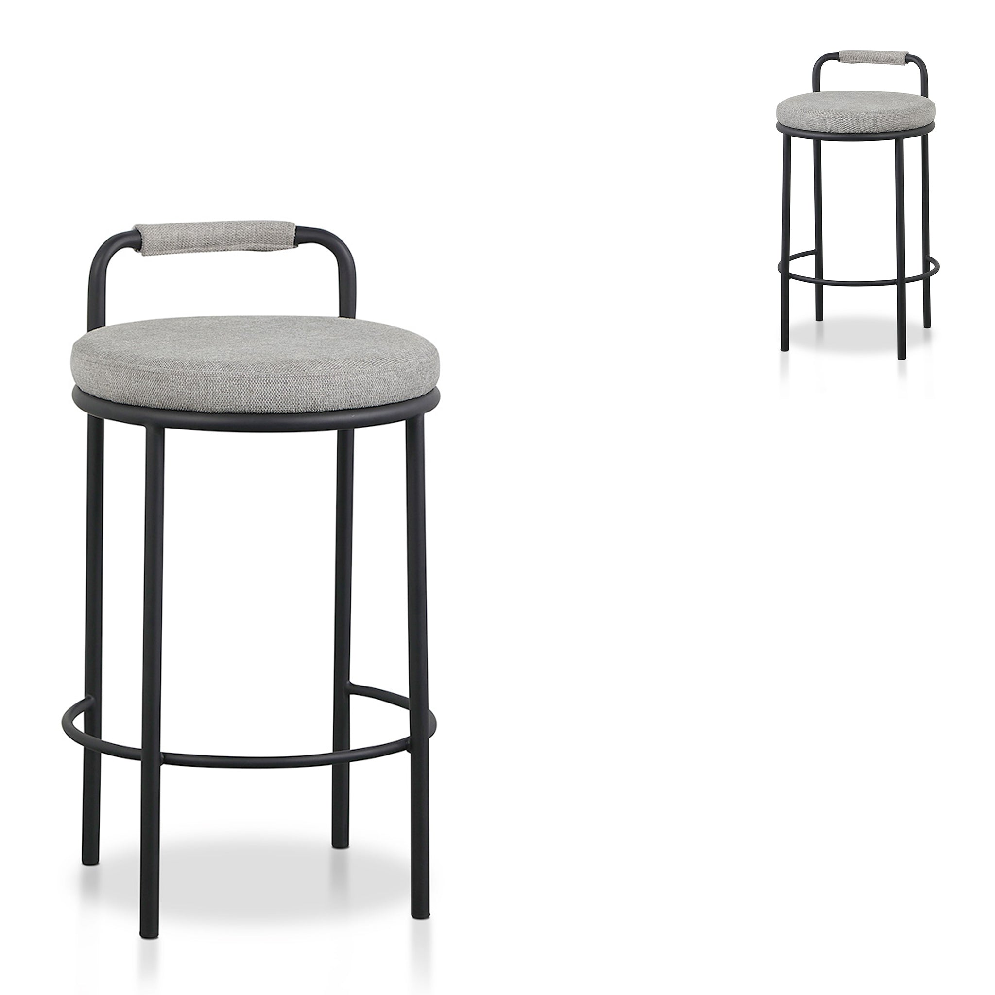 Set of 2 - Karimi 65cm Bar Stool - Coastal Light Grey