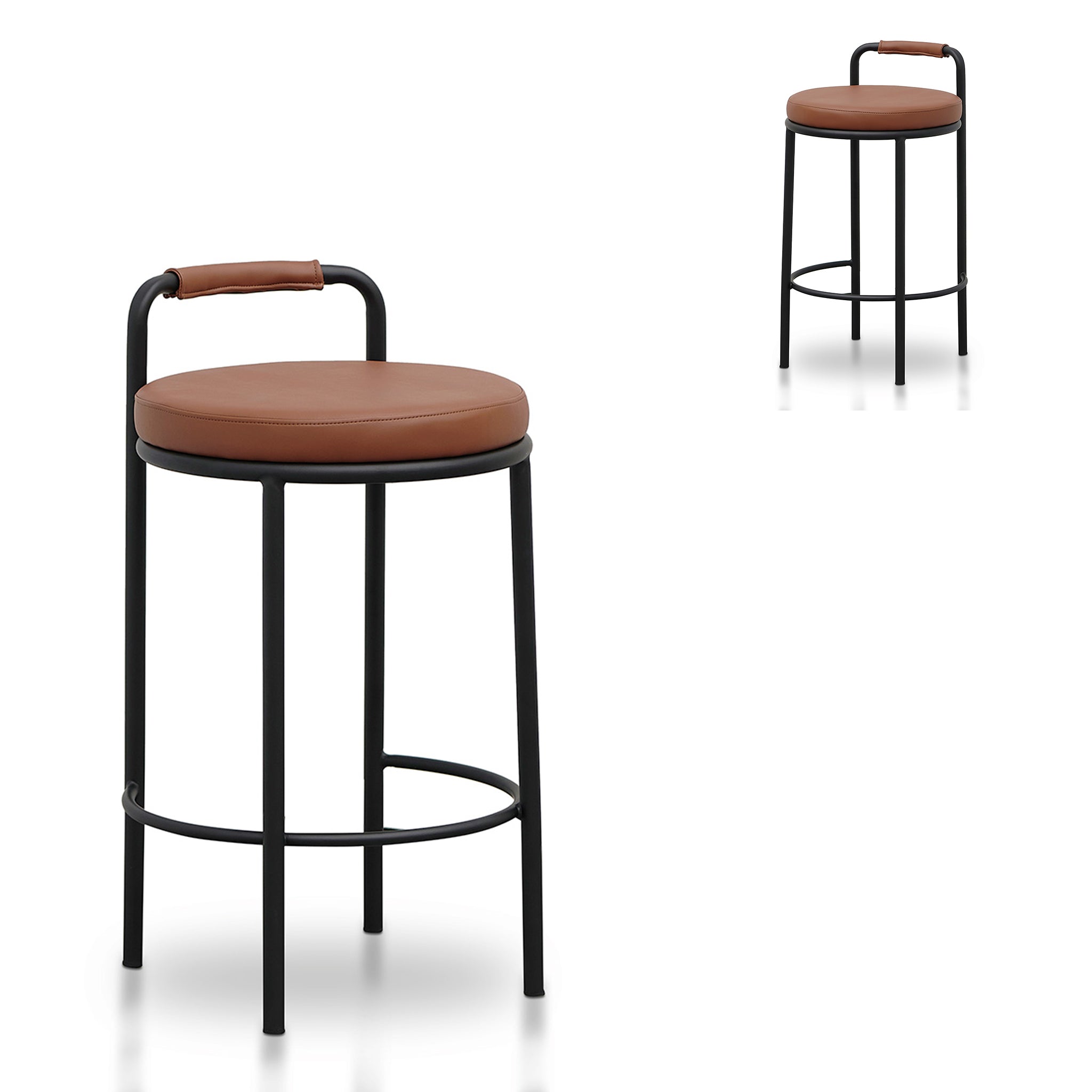 Set of 2 - Karimi 65cm Bar Stool - Brown