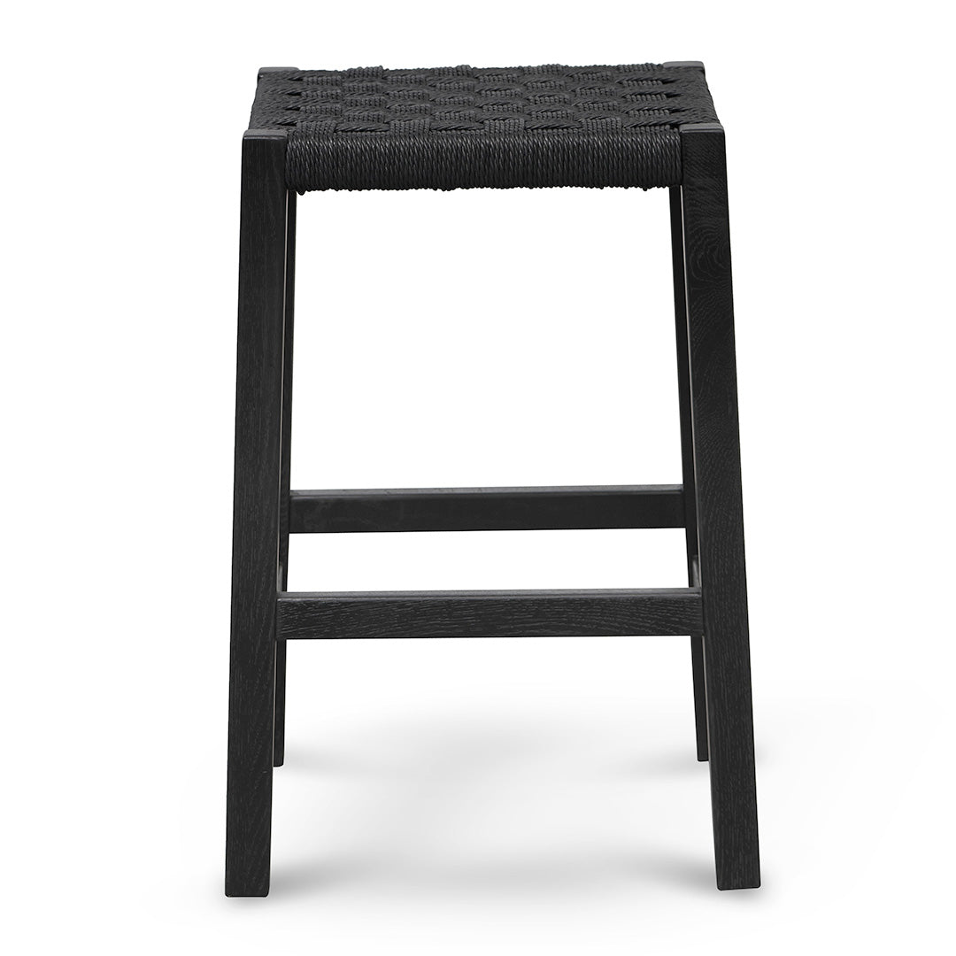 65cm Rattan Bar Stool - Full Black