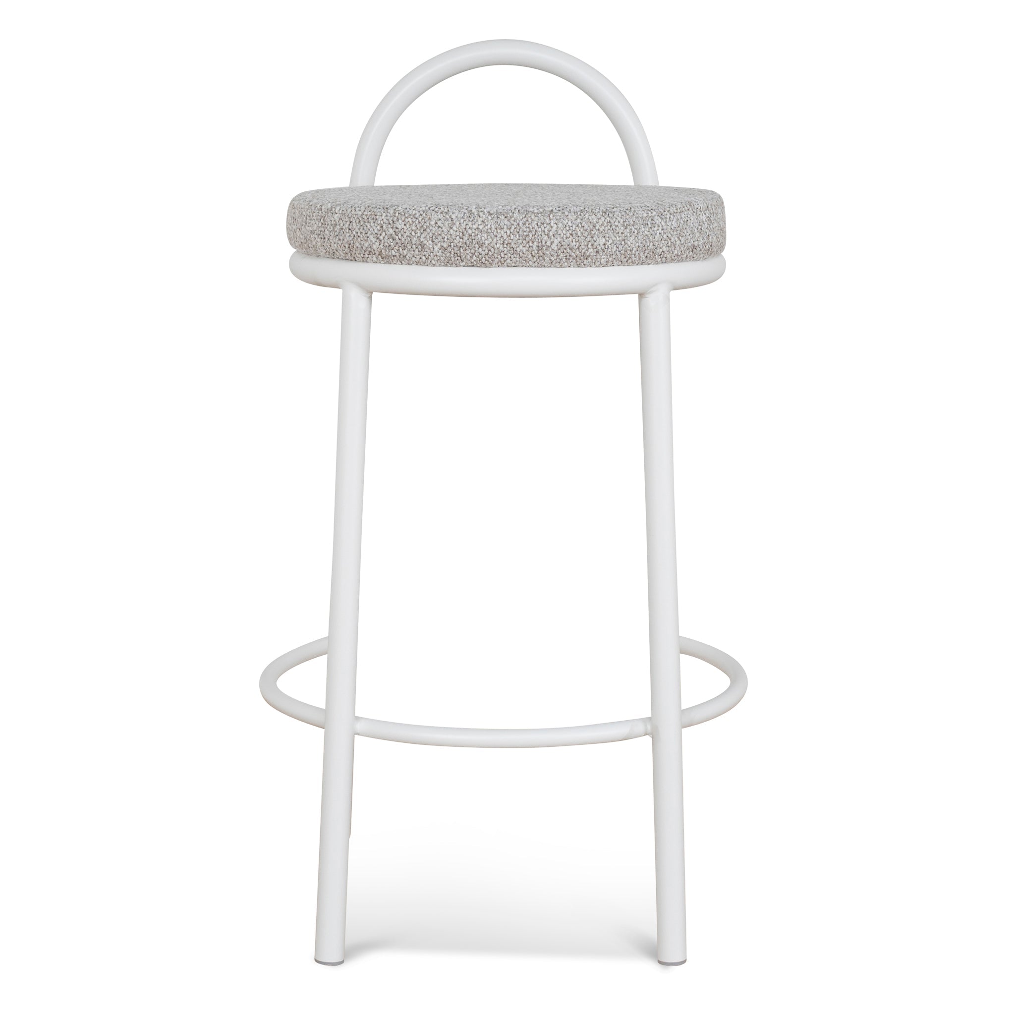 CBS8599-FH 65cm White Frame Bar Stool - Clay Grey (Set of 2)