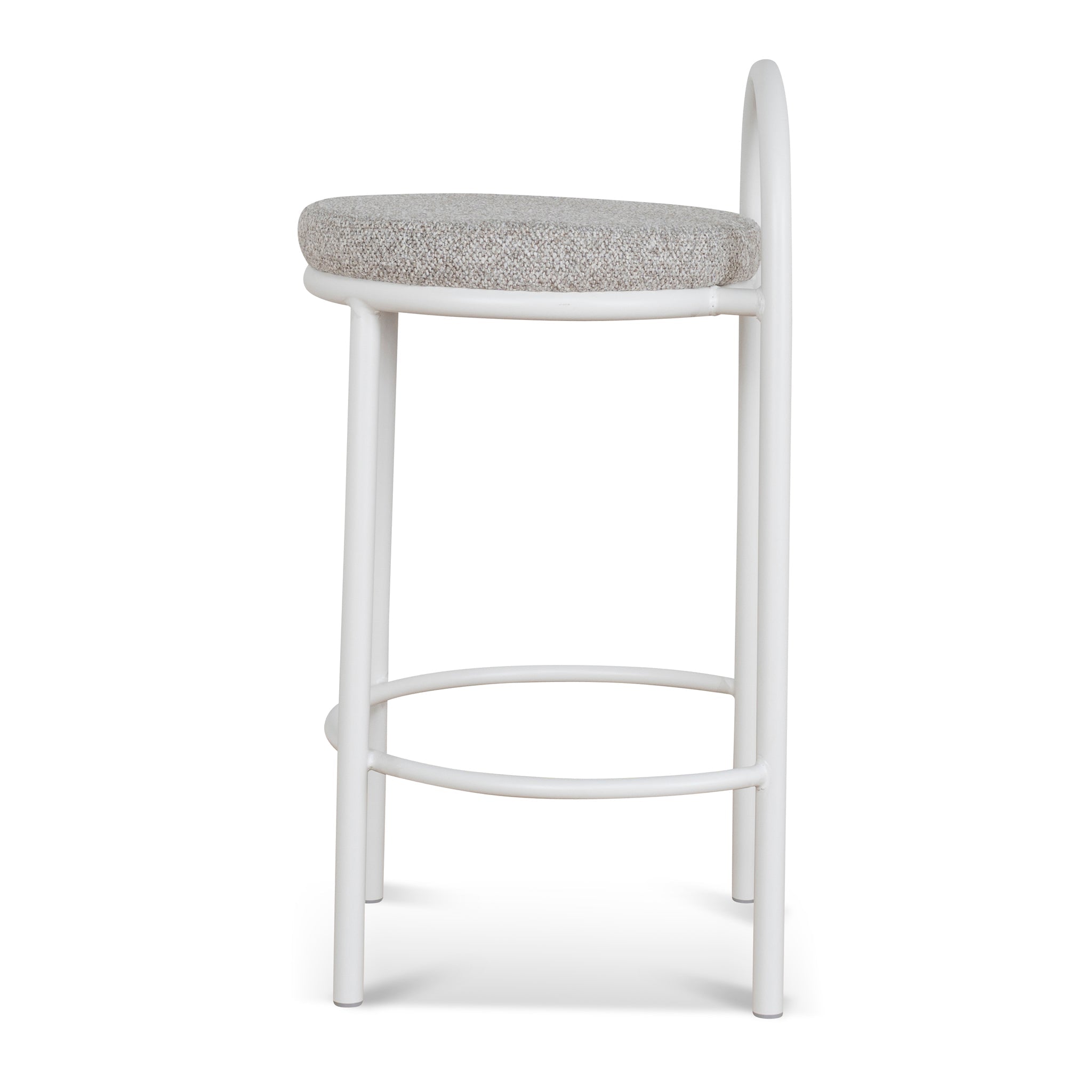 CBS8599-FH 65cm White Frame Bar Stool - Clay Grey (Set of 2)