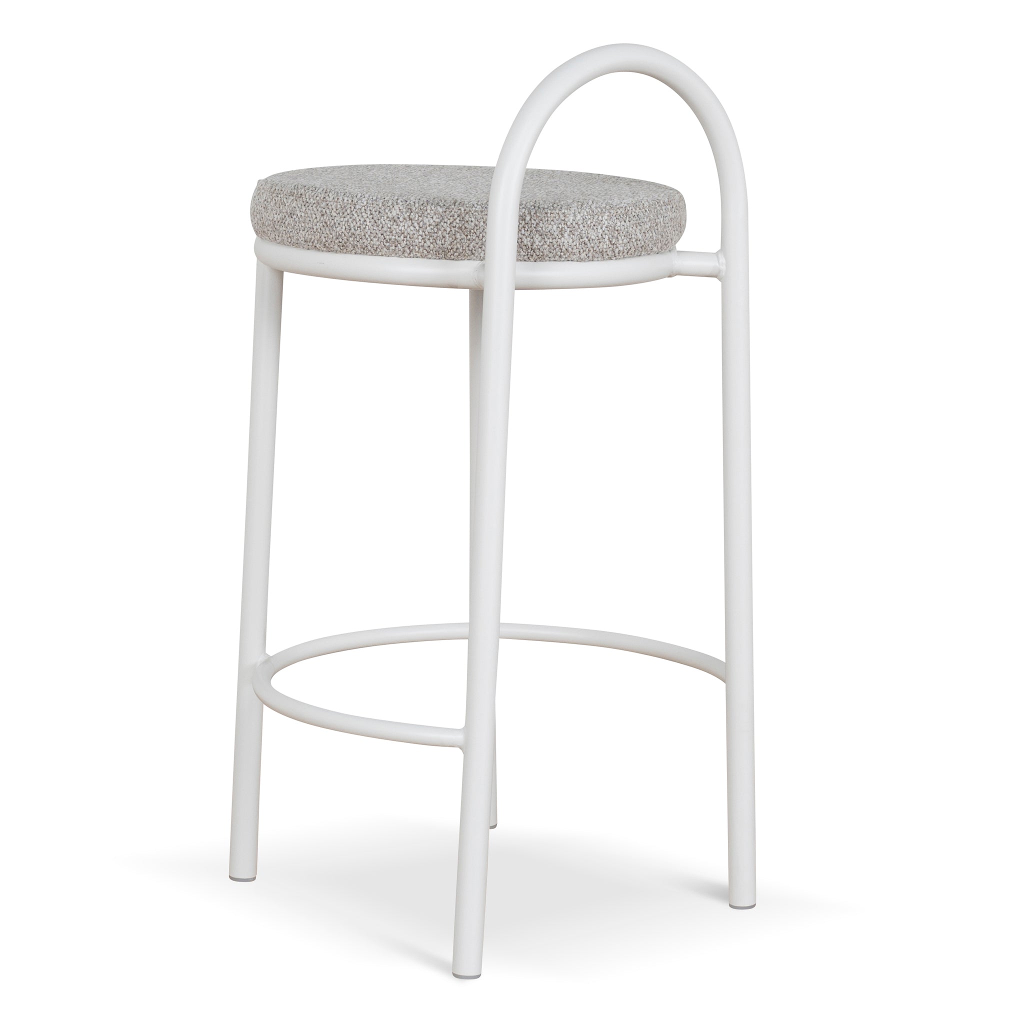 65cm White Frame Bar Stool - Clay Grey (Set of 2)