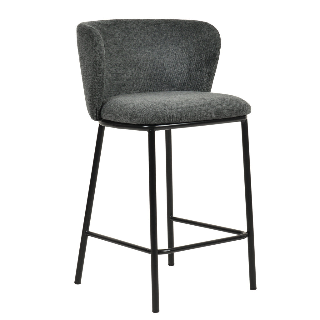 Set of 2 - Flossie 65cm Bar Stool - Charcoal Grey