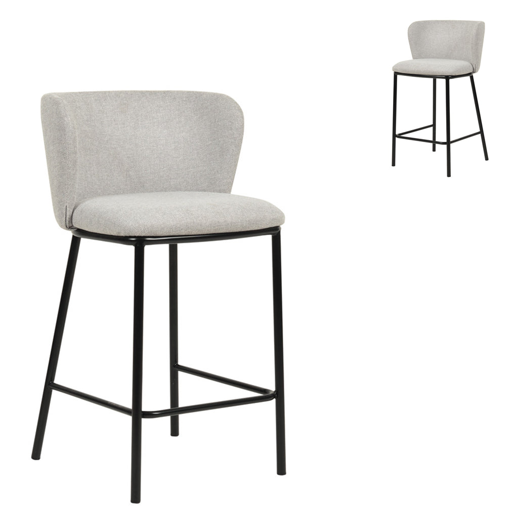 FHx2 65cm Bar Stool - Coastal Light Grey (Set of 2)