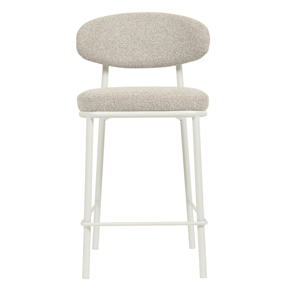 Set of 2 - Ambrosi 65cm White Bar Stool - Clay Grey