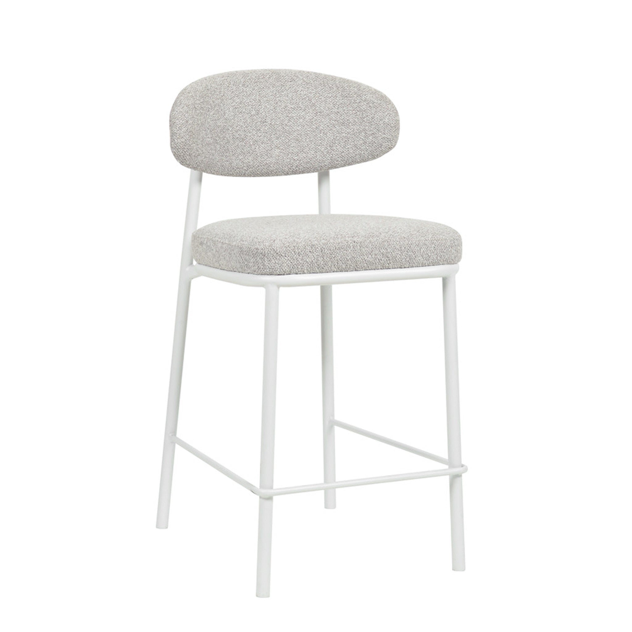 FHx2 65cm White Bar Stool - Clay Grey (Set of 2)