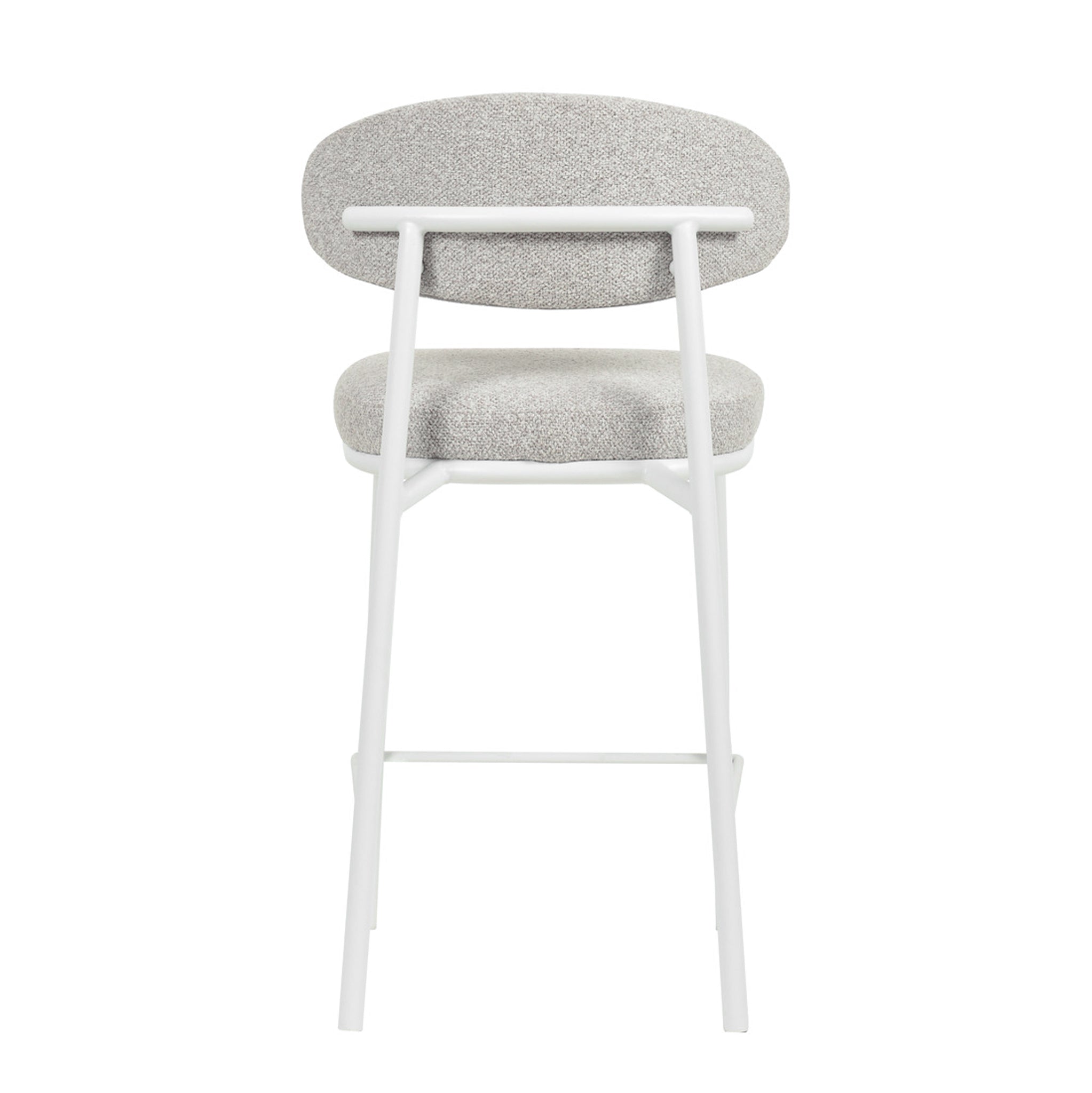 FHx2 65cm White Bar Stool - Clay Grey (Set of 2)