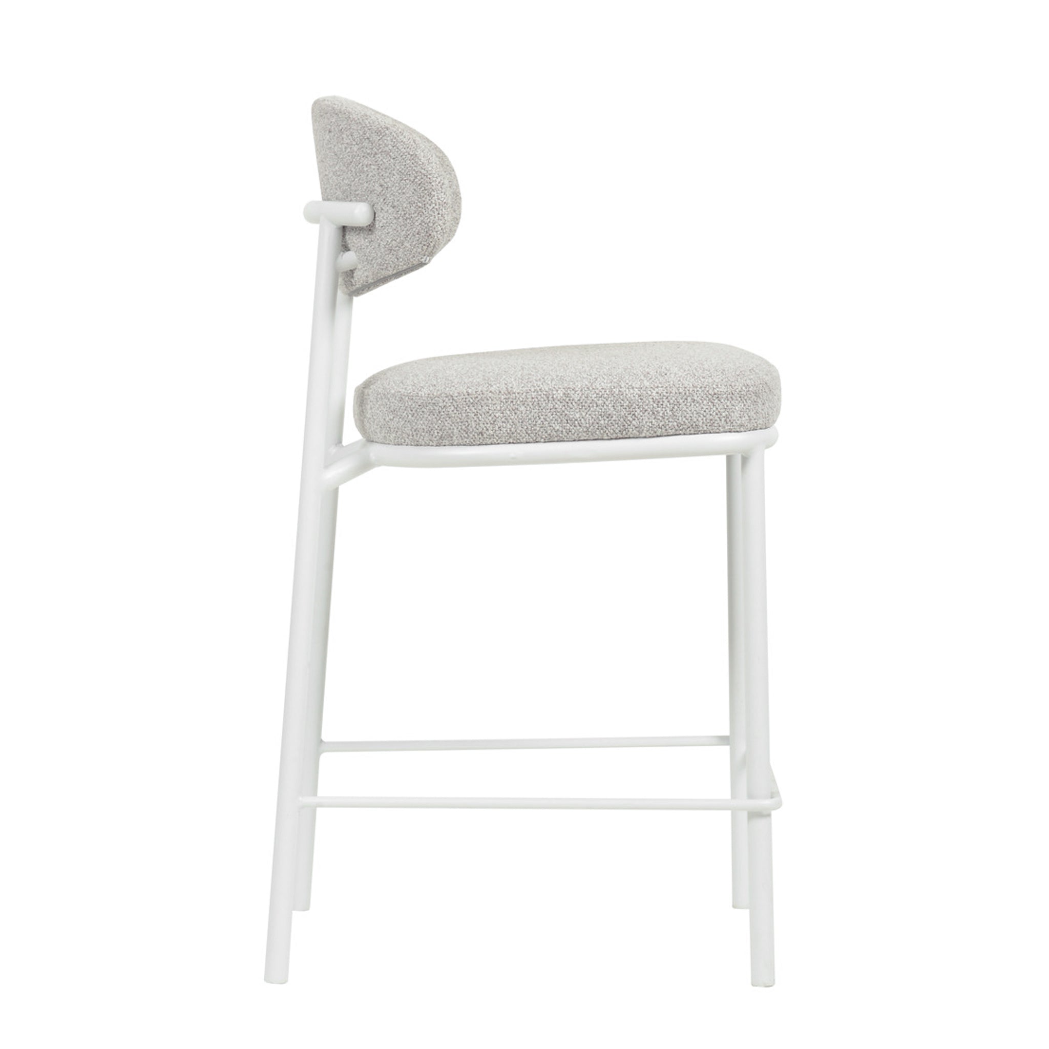 FHx2 65cm White Bar Stool - Clay Grey (Set of 2)