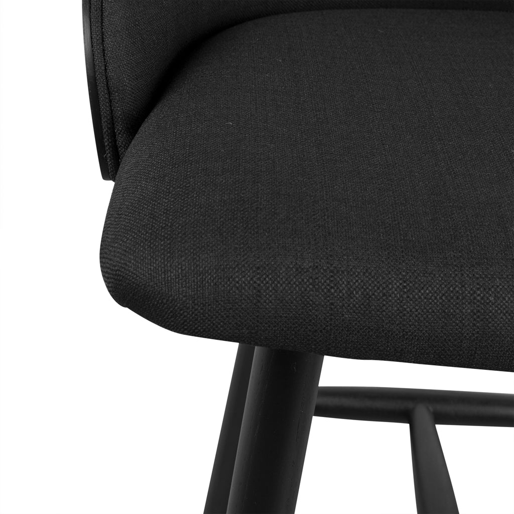 Nicholas 65cm Bar Stool - Full Black