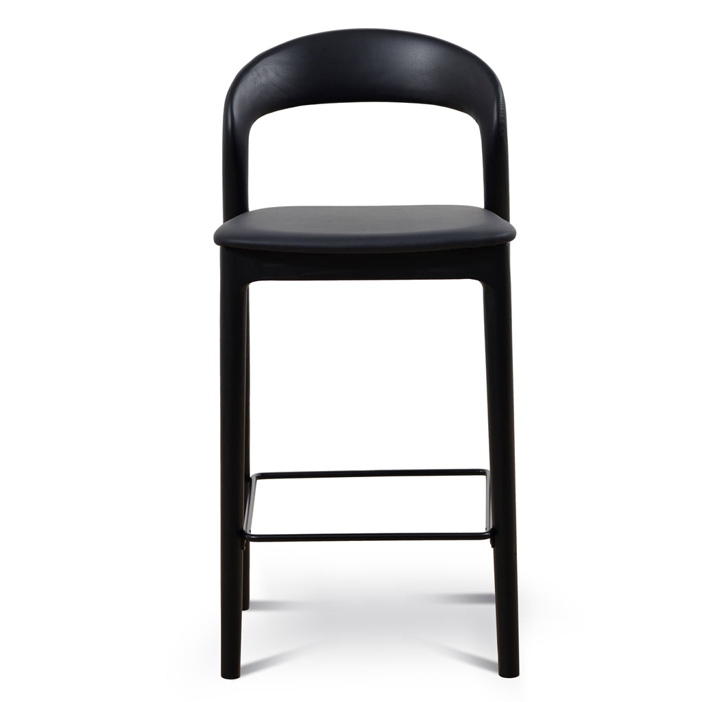 Set of 2 - Caspar 65cm Bar Stool - Full Black