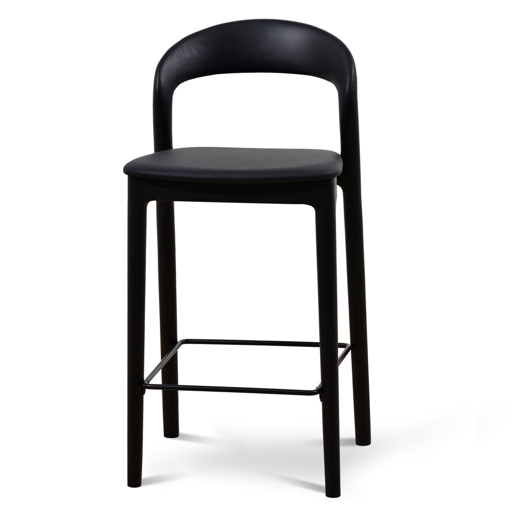 Set of 2 - Caspar 65cm Bar Stool - Full Black