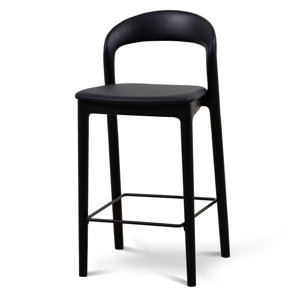 Set of 2 - Caspar 65cm Bar Stool - Full Black
