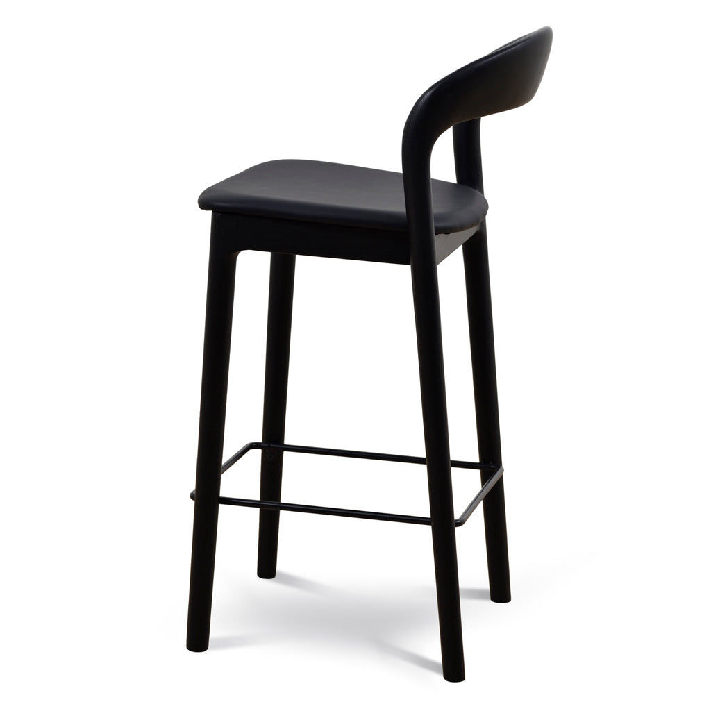Set of 2 - Caspar 65cm Bar Stool - Full Black