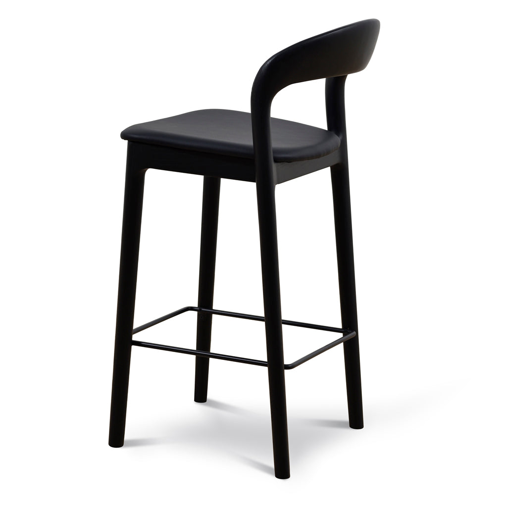 Set of 2 - Caspar 65cm Bar Stool - Full Black